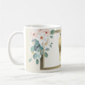 Mug Green Leaves Flower Golden Frame Wedding Party (Gauche)