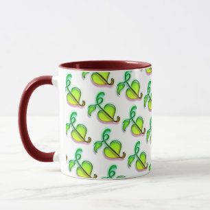 Mug - Green Leaves met Red Highlights Mok