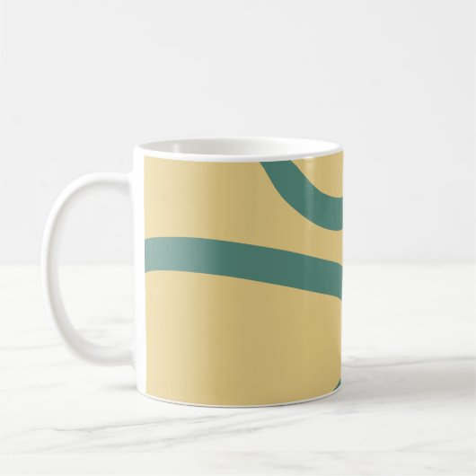 Mug – Green Lines on Yellow Koffiemok (Links)