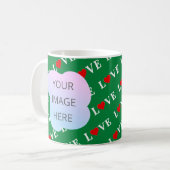 Mug Green LOVE Heart Retro Élégant (Devant gauche)