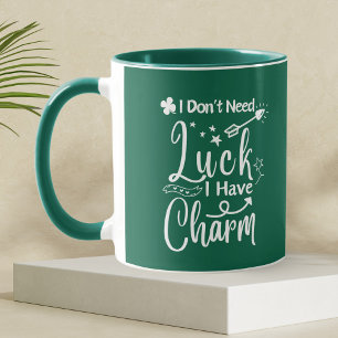 Mug Green Luck Four Leaf Clover St Patrick Day Funky