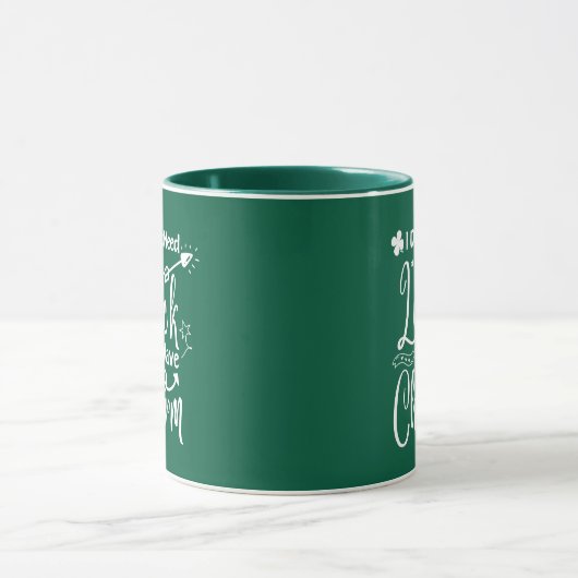 Mug Green Luck Four Leaf Clover St Patrick Day Funky (Centre)