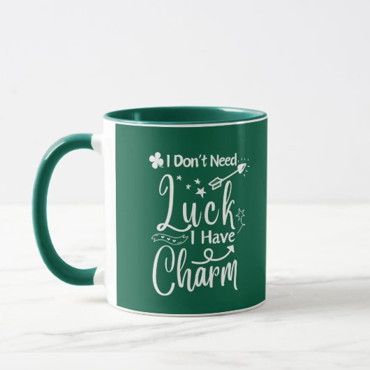 Mug Green Luck Four Leaf Clover St Patrick Day Funky (Gauche)