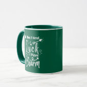 Mug Green Luck Four Leaf Clover St Patrick Day Funky (Devant gauche)