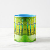 Mug Green Menorah Peace Love Hanoukka Script moderne (Centre)