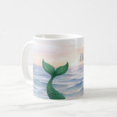 Mug Green Mermaid Tail Ocean Sunset (Devant gauche)