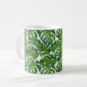 Mug Green Monstera Feuilles Tropical sans couture (Devant gauche)