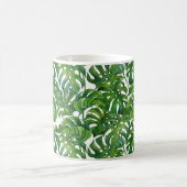 Mug Green Monstera Feuilles Tropical sans couture (Centre)