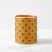 Mug Green On Orange Pois Design Motif (Centre)