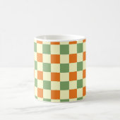 Mug Green Orange Brown À damiers En vichy Motif (Centre)