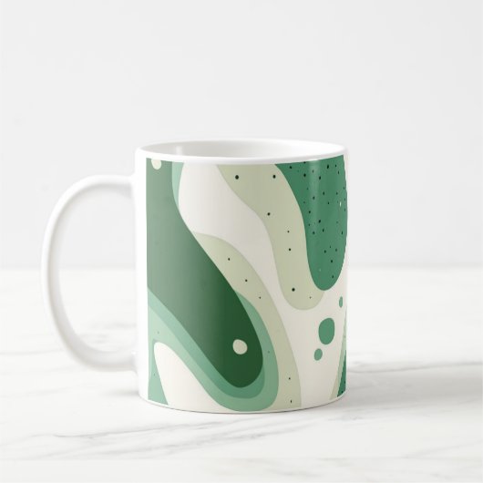Mug Green Organic Abstract Shapes 🍃 (Gauche)