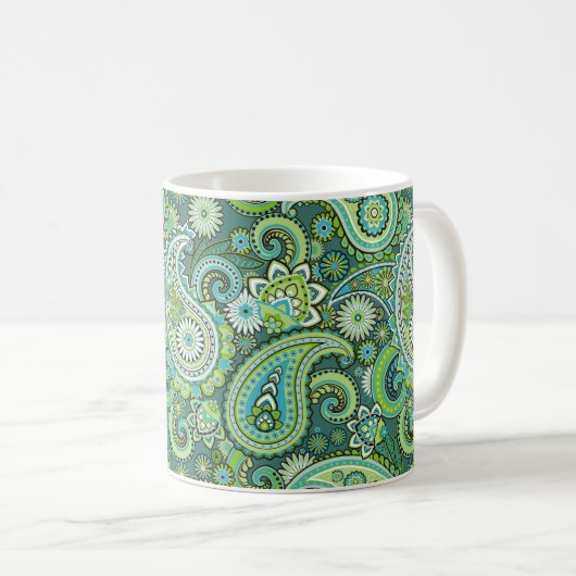 Mug Green Paisley (Devant droit)
