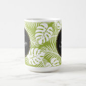 Mug Green Palm Feuille Rainforest Motif Monogram (Centre)