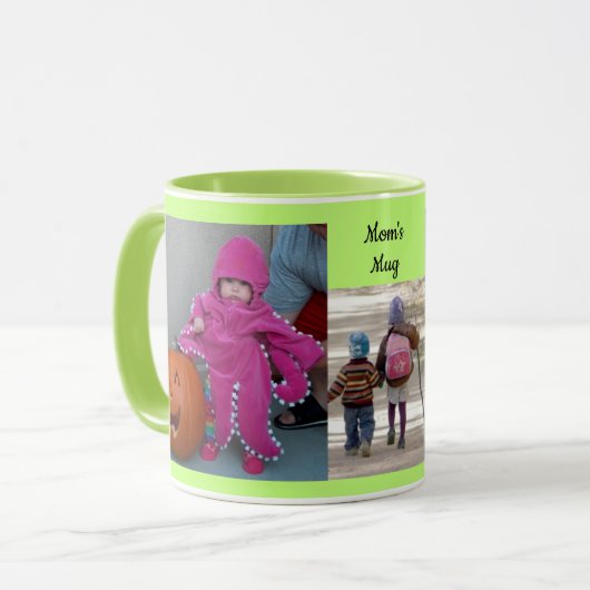 Mug Green Personnaliser 3 MODÈLES PHOTO Café cadeau (Devant gauche)