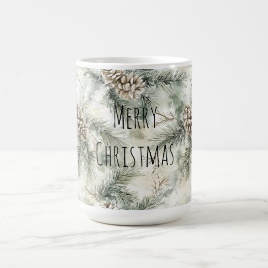Mug Green  Pine Cones Christmas (Centre)