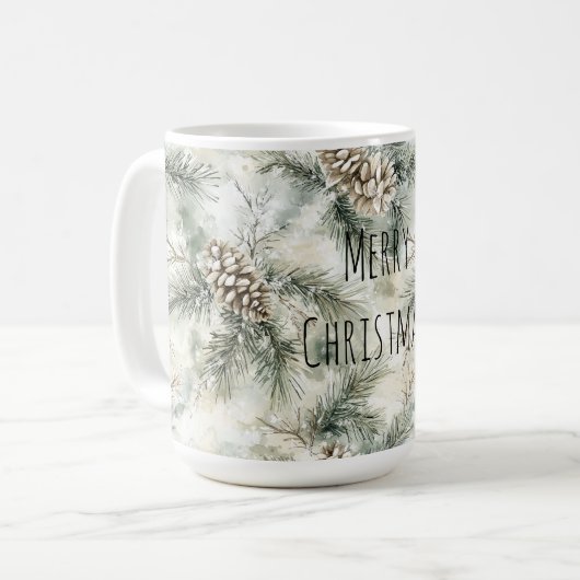 Mug Green Pine Cones Christmas (Devant gauche)