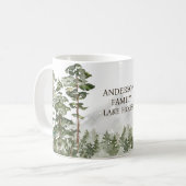 Mug Green Pine Forest Family Lake House Cabine (Devant gauche)
