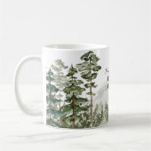Mug Green Pine Forest Family Lake House Cabine (Gauche)