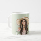 Mug Green Pink Dress Female Hat (Devant gauche)