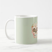 Mug Green Pink Sugar Skull Día de los Muertos (Gauche)