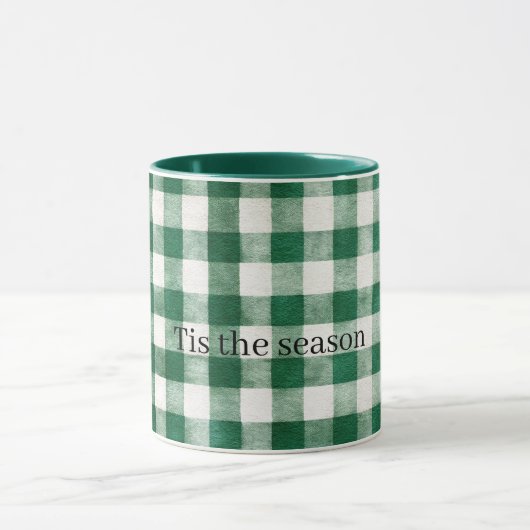 Mug Green Plaid Stripes Christmas (Centre)