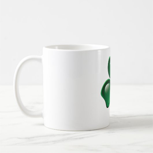 Mug Green Shamrock Three-Leaf Clover (Gauche)