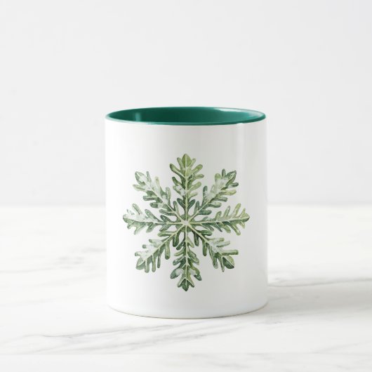 Mug Green Snowflake Christmas  (Centre)