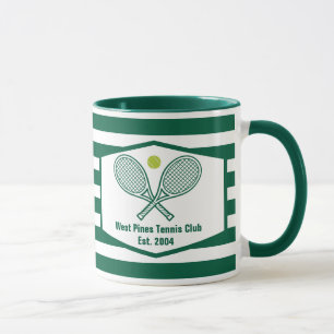 Mug Green Stried Tennis Club de Country Personnalisé