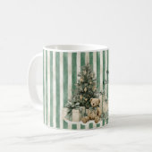 Mug Green Stripes Christmas Tree Teddy Bear Gifts (Devant gauche)