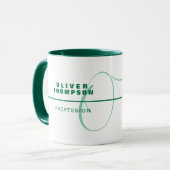Mug Green Stylish Profession avec nom (Devant gauche)