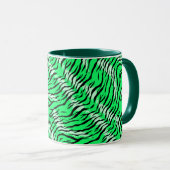 Mug Green Tiger Animal Skin Pattern Design  (Devant droit)