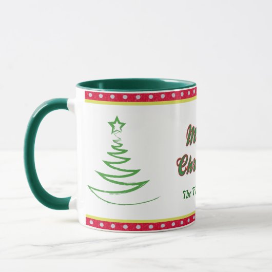Mug Green Tree Joyeuse famille de Noël (Gauche)