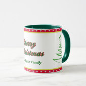 Mug Green Tree Joyeuse famille de Noël (Devant droit)