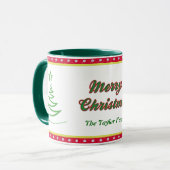 Mug Green Tree Joyeuse famille de Noël (Devant gauche)