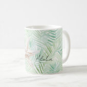 Mug Green Tropical Leaves Starfish (Devant droit)