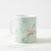 Mug Green Tropical Leaves Starfish (Devant gauche)