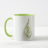 Mug Green White Stripes Towels Beach (Gauche)