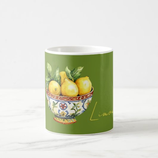 Mug Green Yellow Lemons Italian Bowl (Centre)