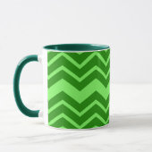 Mug Green Zig Zag Chevron Design Motif (Gauche)