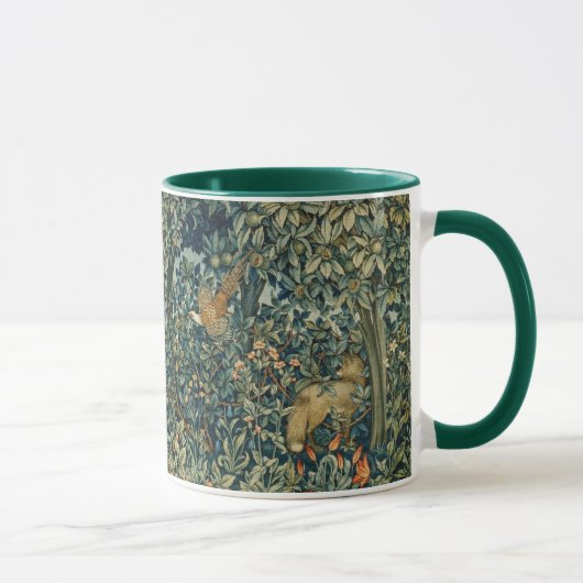 Mug GREENERY, FOREST ANIMALS Pheasant, Fox, Green Flor (Droite)