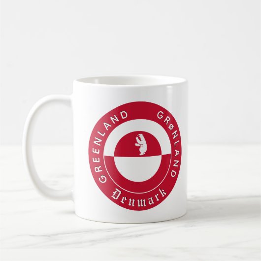Mug Greenland Mug, Bear, Patriotic Greenland Flag (Gauche)