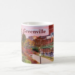 Mug Greenville, Caroline du Sud, Fall Sunset, Centre-v