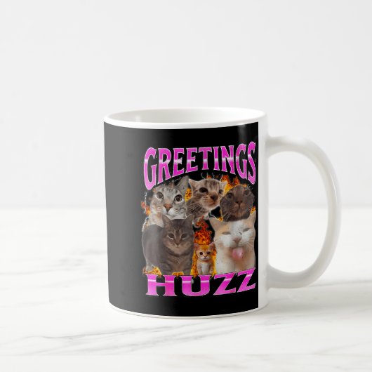 Mug Greetings Huzz Funny Cat Meme Bootleg Graphic Men (Droite)