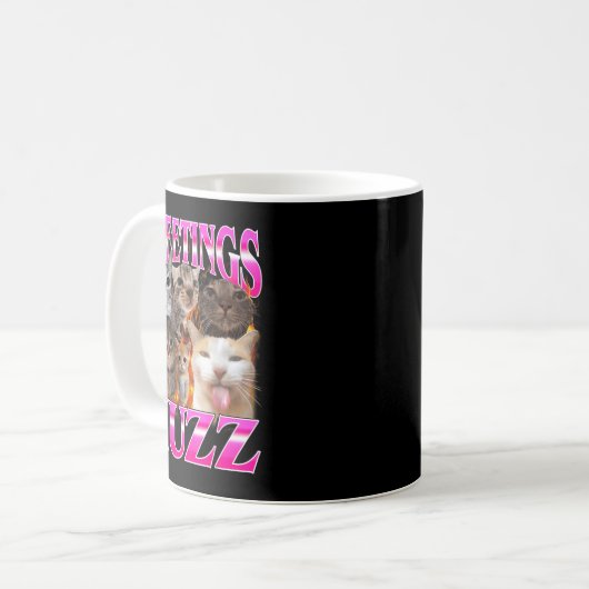 Mug Greetings Huzz Funny Cat Meme Bootleg Graphic Men  (Devant gauche)