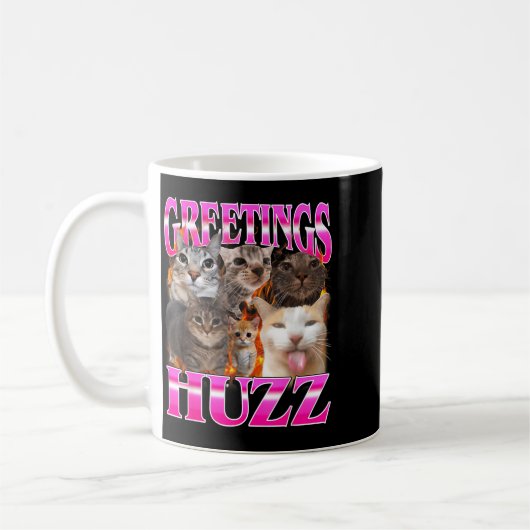 Mug Greetings Huzz Funny Cat Meme Bootleg Graphic Men  (Gauche)