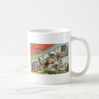 Mug Greetins de grand thème de cru de lettre du