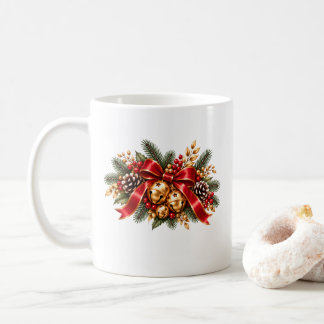 Mug Grelots de Noël Rouge Ruban Festif