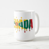 Mug Grenada Drip Texte | Conception de drapeau des Car (Devant droit)