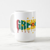 Mug Grenada Drip Texte | Conception de drapeau des Car (Devant gauche)