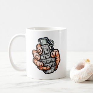 Mug Grenade À La Main En Style Bande Dessinée